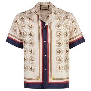 Gucci Silk Printed Button Down Shirt